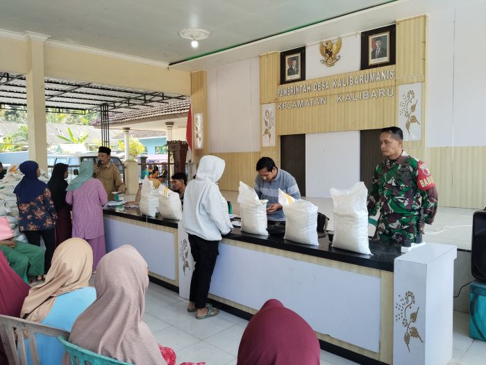 Penyaluran Bantuan Pangan Program CBP Kepada 1.172 KPM Desa Kalibarumanis