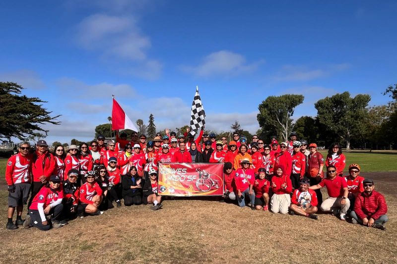 Warga dan Diaspora Indonesia Ikuti Gowes Merdeka di San Francisco