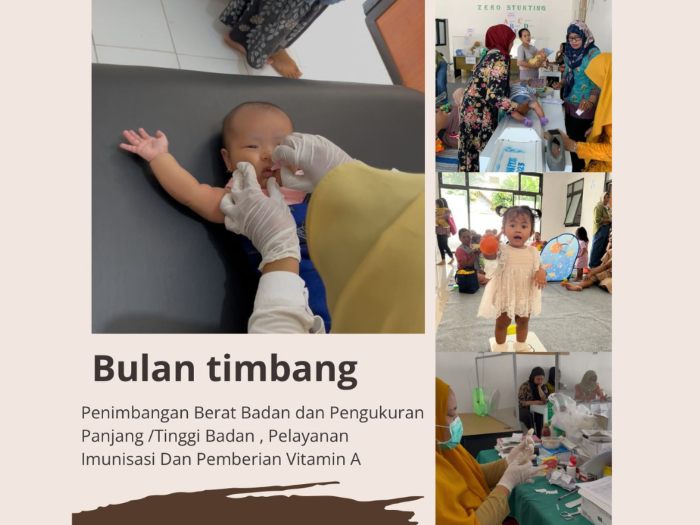Kegiatan Bulan Timbang periode bulan Agustus di Pustu Desa Bomo