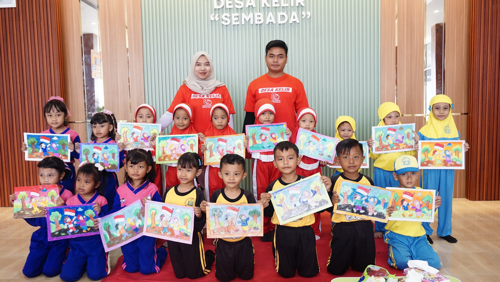 Lomba Mewarnai Anak TK Meriahkan HUT RI ke-80 di Desa Kelir