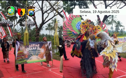 Pawai Kirap Budaya Desa Bumiharjo untuk Memperingati HUT RI Ke-80