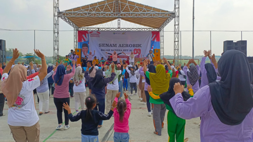 Jalan Sehat dan Senam Aerobik Meriahkan Peringatan HUT Ke-80 RI di Desa Kreteranggon