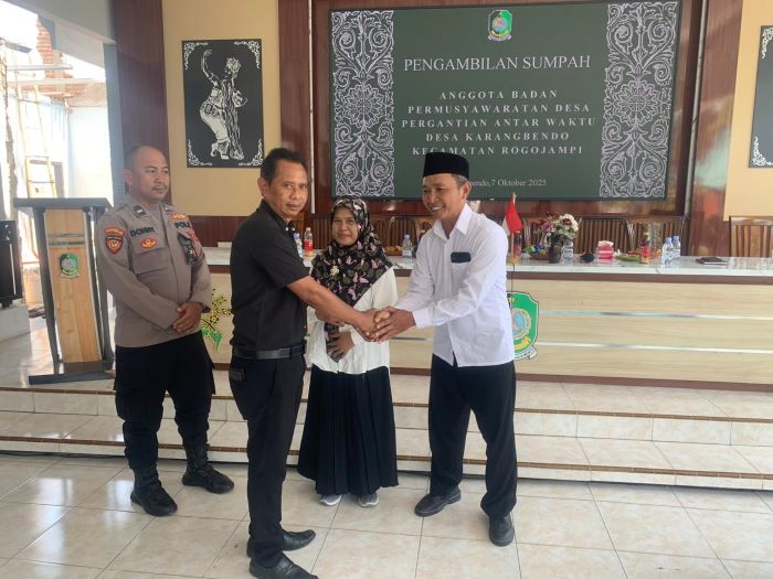 Pengambilan Sumpah PAW BPD Karangbendo Masa Bakti 2018 s/d 2026